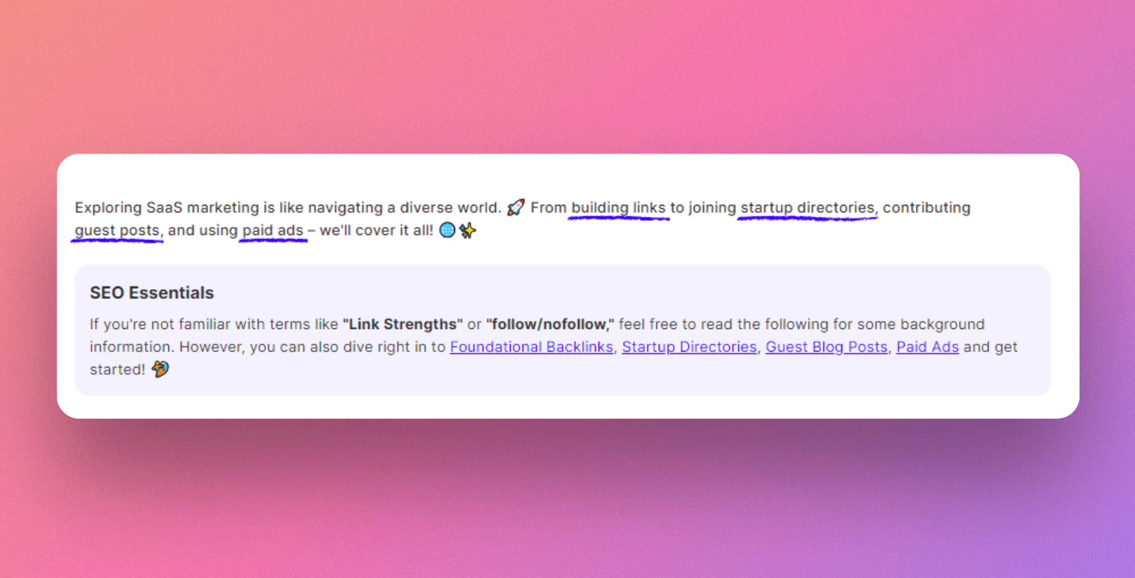 Marketing Essentials docs of Next Starter AI
