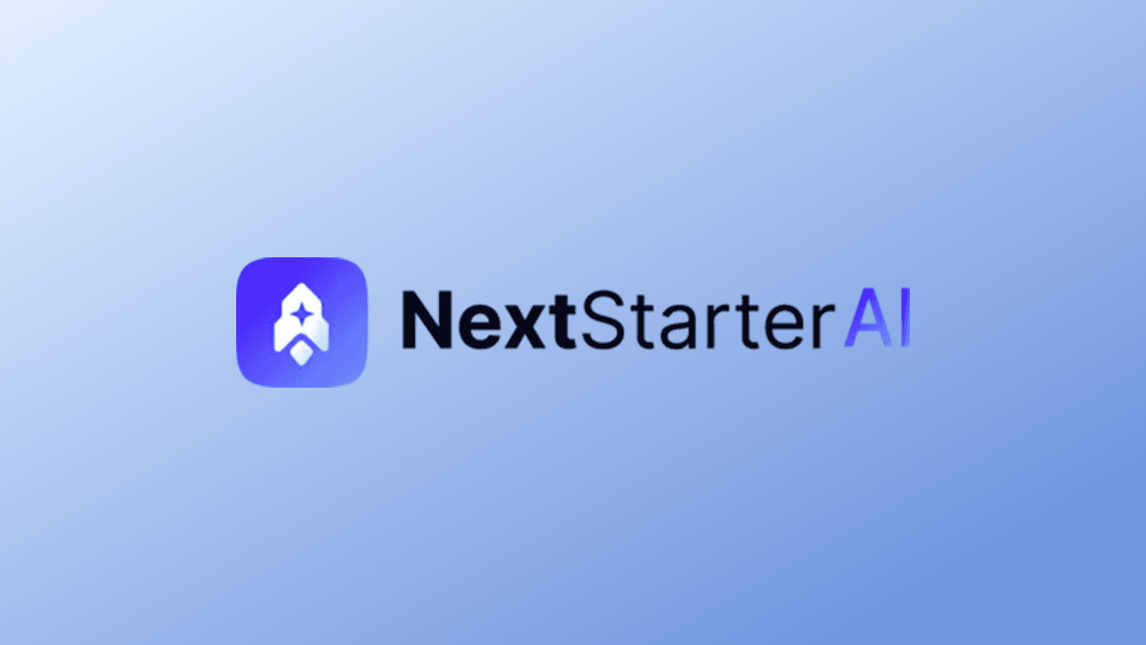 Next Starter AI's logo with gradient blue background