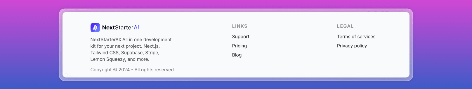 Footer component image