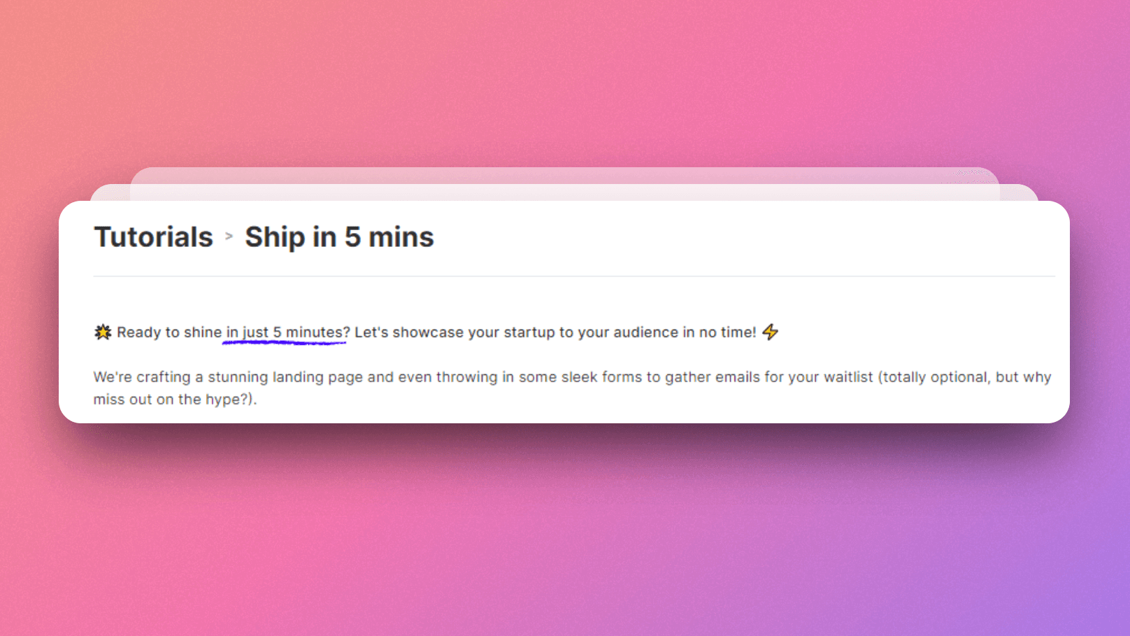 Next Starter AI Ship in 5 Minutes Docs